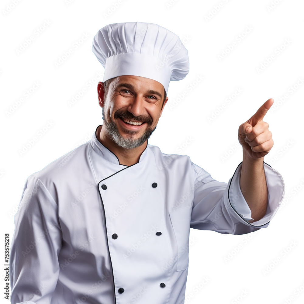 Photo of a chef smiling on transparent background Photo of a chef smiling on transparent background