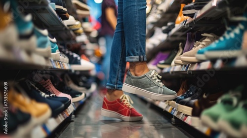 Girls are shopping for shoes