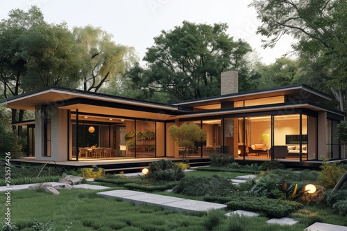 A modern house inspired by mid-century design © Boinah