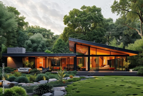 A modern house inspired by mid-century design photo