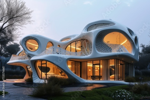 A modern house inspired by the complex networks of the human brain