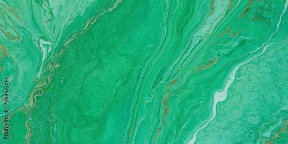 Abstract green marble textured background. Fluid art modern wallpaper.