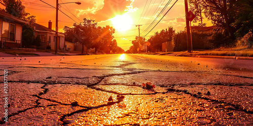 Sizzling Summer Streets: Asphalt Heatwave Emergency: Coping with Extreme Heat, as Cities Implement Cooling Centers and Water Distribution to Combat the Rising Temperatures Caused by Global Warming