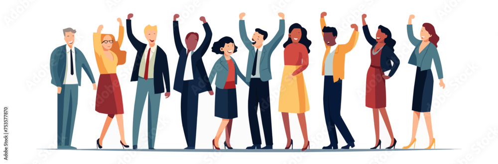 A group of people are standing together and smiling. Vector illustration A group of people are standing together and smiling. Vector illustration