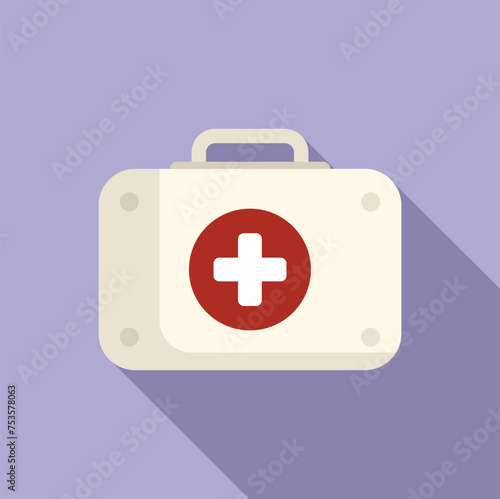 First aid kit icon flat vector. Medicinal provider. Healthcare treatment location