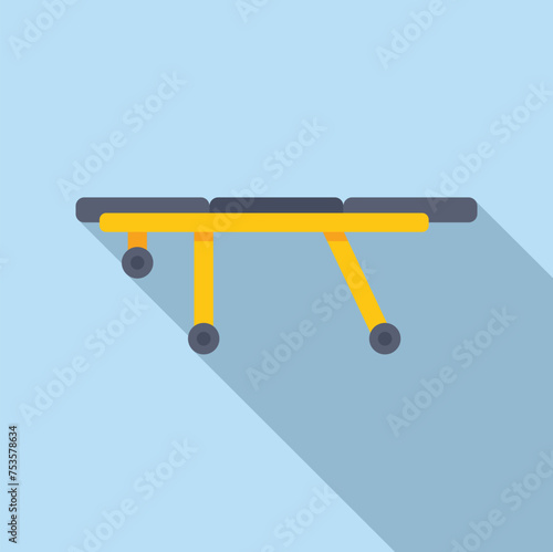 New wheels bed icon flat vector. Emergency help. Care clinic center location