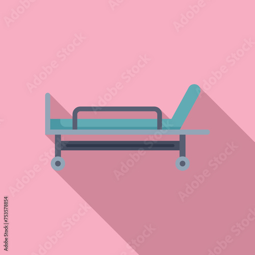 Soft clinical bed icon flat vector. Patient insurance helping. Nurse help treatment