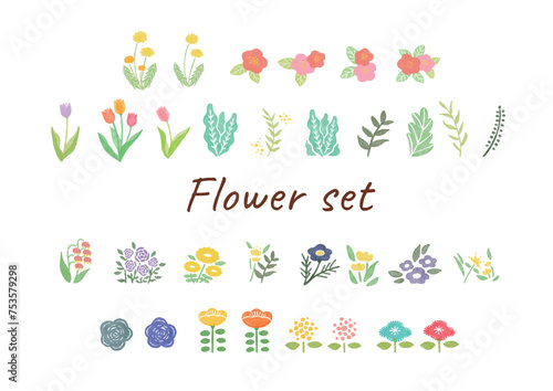 色々なお花のイラストセット1