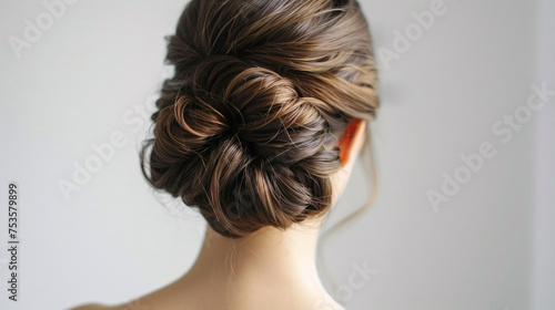 A teenage girl getting ready for prom, with hair