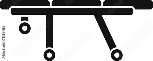 New wheels bed icon simple vector. Emergency help. Care clinic center location