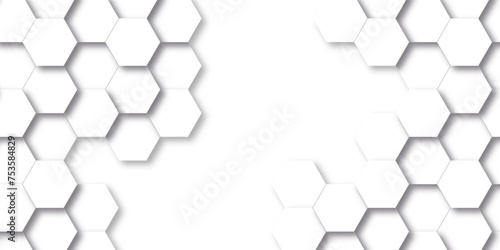 Abstract background with hexagon, modern abstract vector polygonal pattern. Futuristic abstract honeycomb technology white background. Luxury white hexagon pattern.