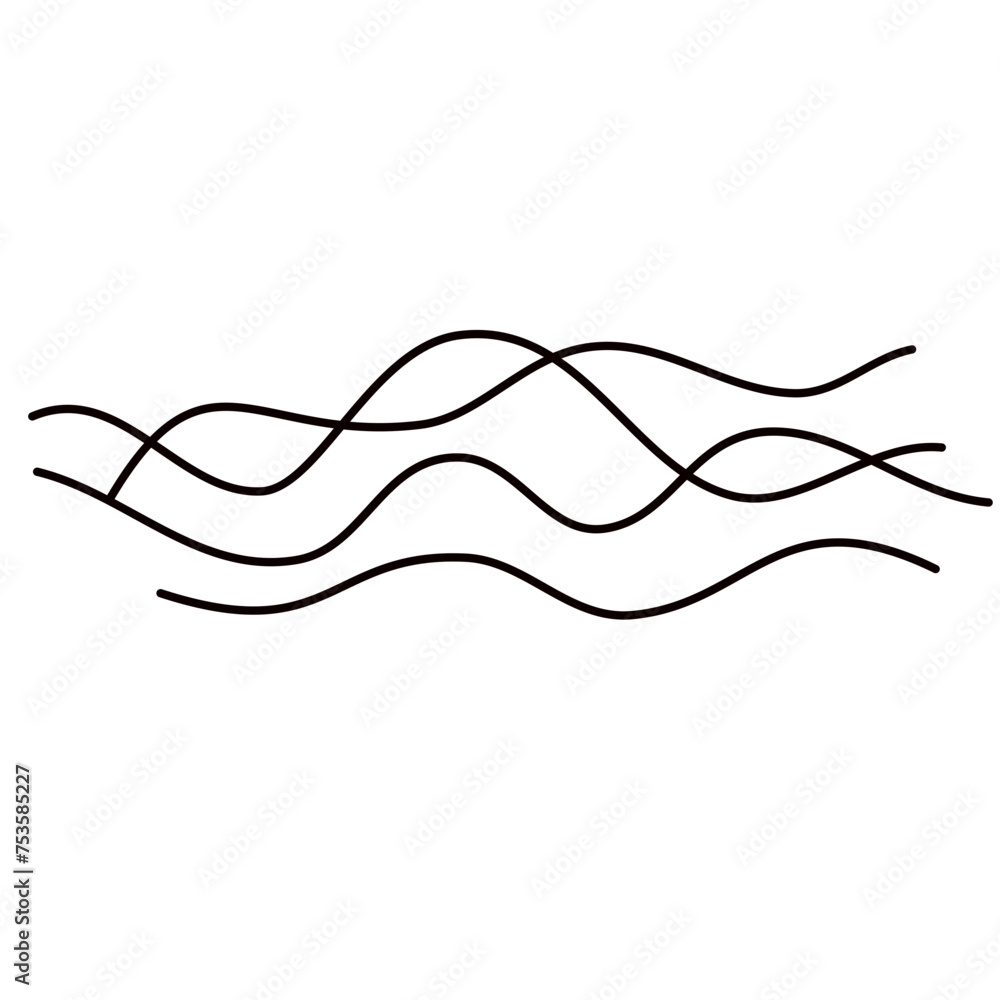 Abstract Wavy Line Curve Vector 