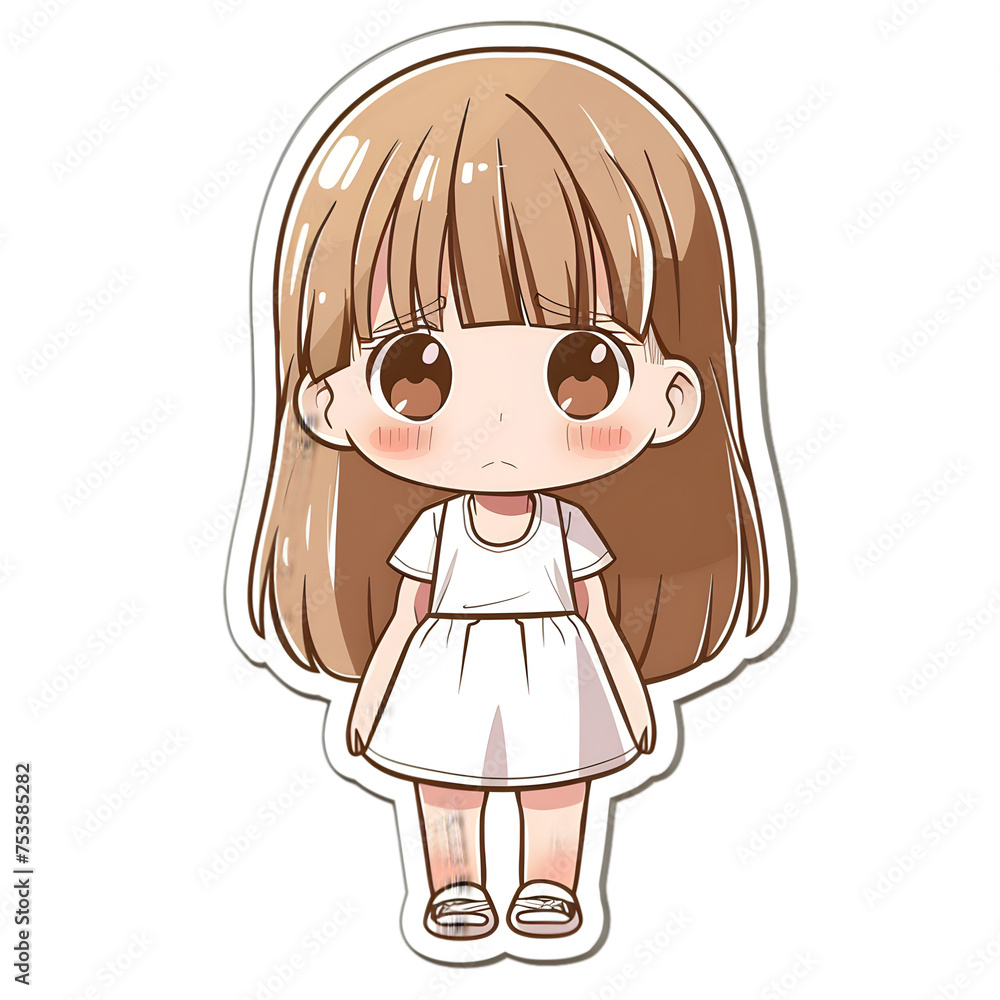 Baby girl standing cute sticker Baby girl standing cute sticker