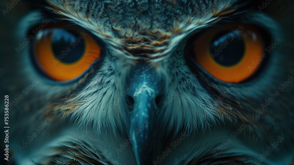 black owl, with red eyes close-up black owl, with red eyes close-up