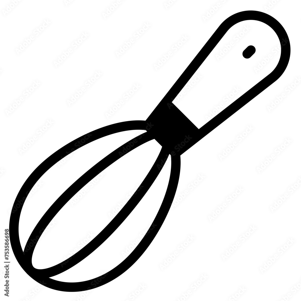 Balloon whisk for mixing and whisking flat vector icon for cooking apps and websites Balloon whisk for mixing and whisking flat vector icon for cooking apps and websites