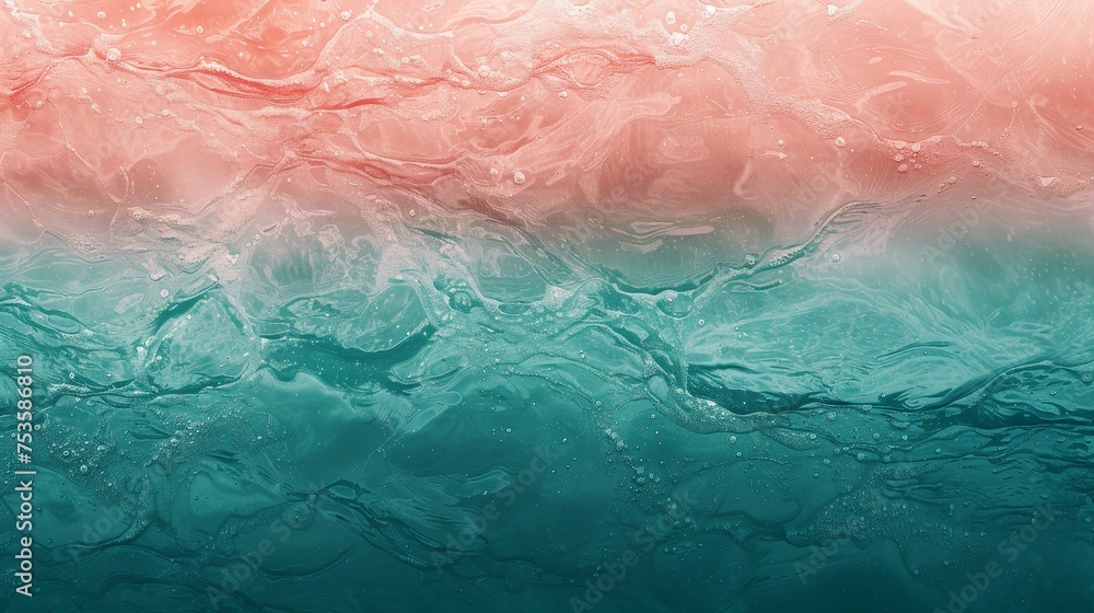 Coral Reef Dream - A gradient from coral pink to seafoam green, capturing the beauty of a coral reef, with a glossy, wet texture for underwater allure. 