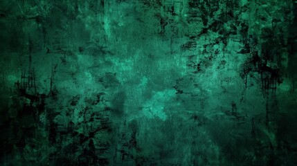 Elegant dark emerald green background with black shadow border and old vintage grunge texture design