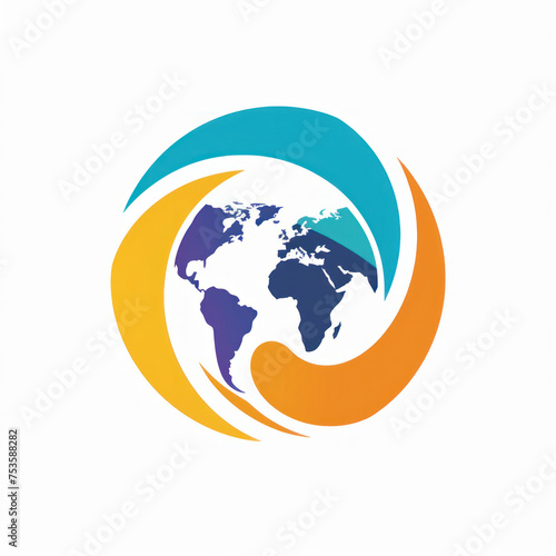 Flat modern logo for an educational program specializing in global health