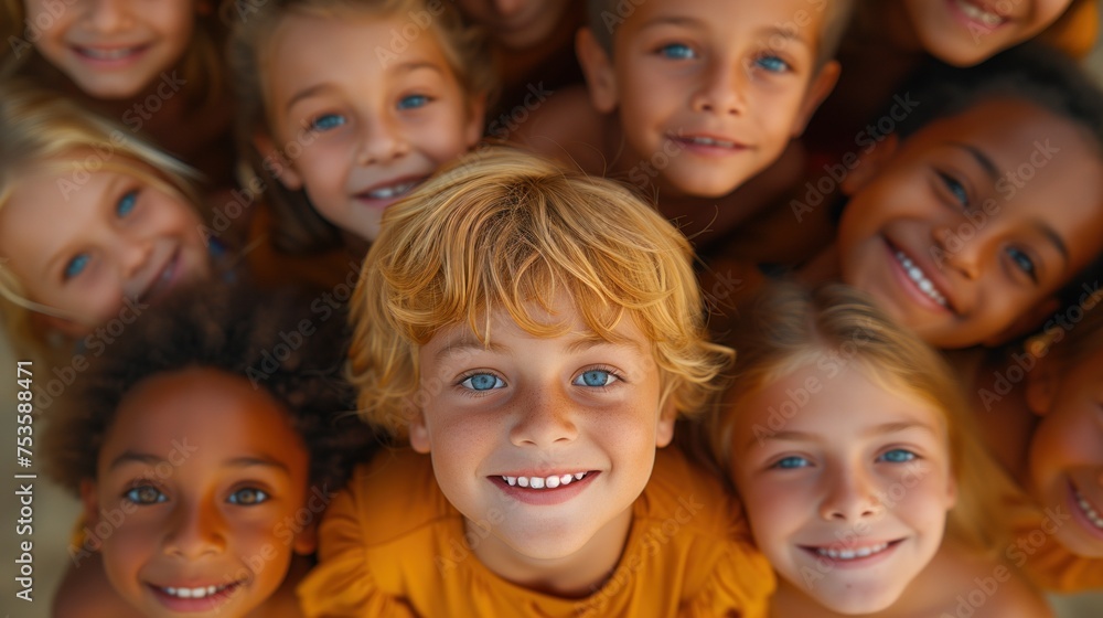 portrait of a group of happy children portrait of a group of happy children