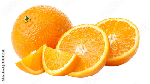 Juicy oranges isolated on white background