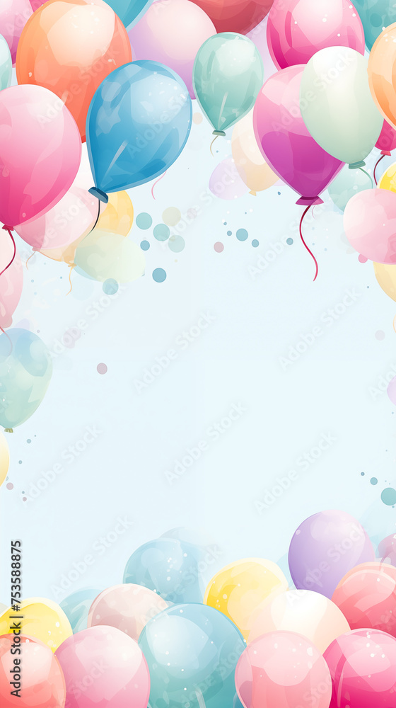 party background with balloons and copy space