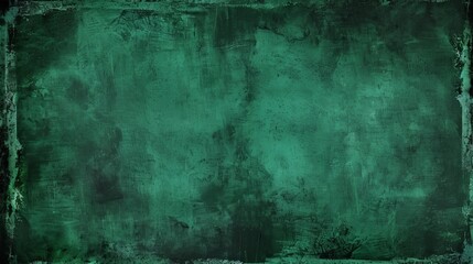 Elegant dark emerald green background with black shadow border and old vintage grunge texture design