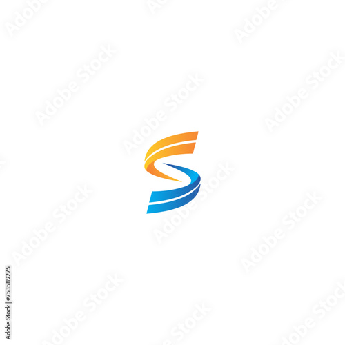  letter S initial brand identity vector logo 3d graphic abstract blue background