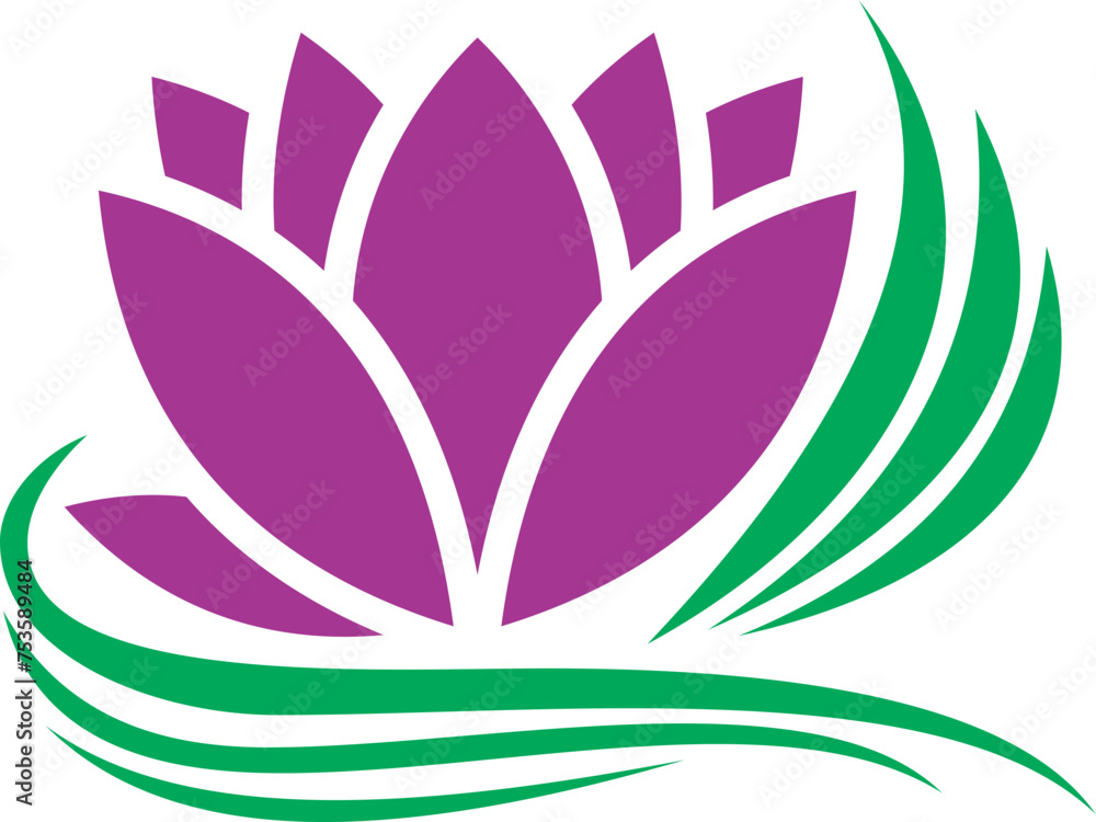  lotus flower line vector logo. lotus flower icon