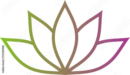  lotus flower line vector logo. illustration of a flower