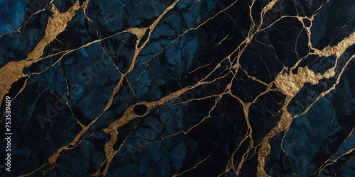 dark color marble texture  black marble with crack brown and gold blue background