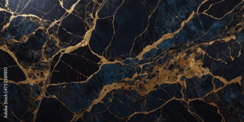 dark color marble texture  black marble with crack brown and gold blue background