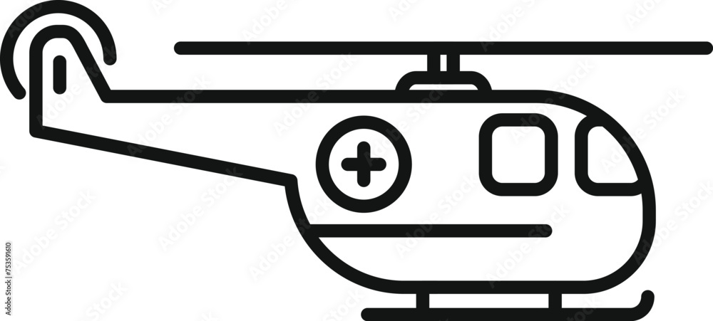 Ambulance emergency helicopter icon outline vector. Care clinic center. Well being patient