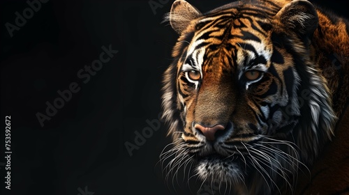 a cinematic and Dramatic portrait image for tiger