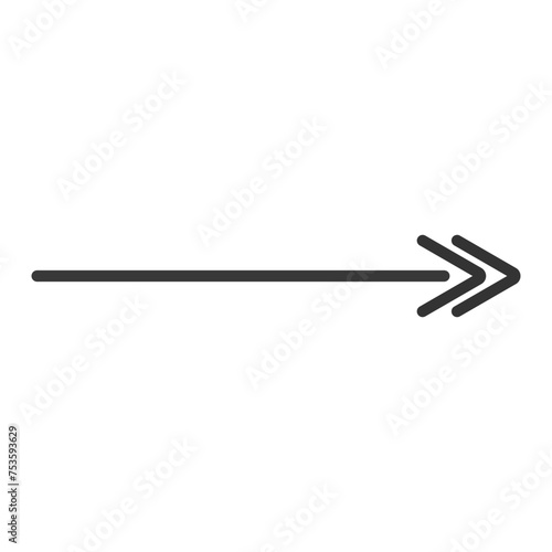 Black arrow pointer cursor, Arrow silhouette icon, Vector element isolated on white.