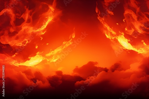 The red sky background looked like smoke and fire. bomb Violent. © Min