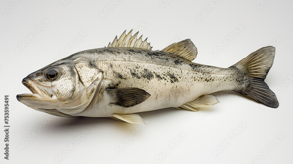 Halibut is centered on a white background. Image generated by AI