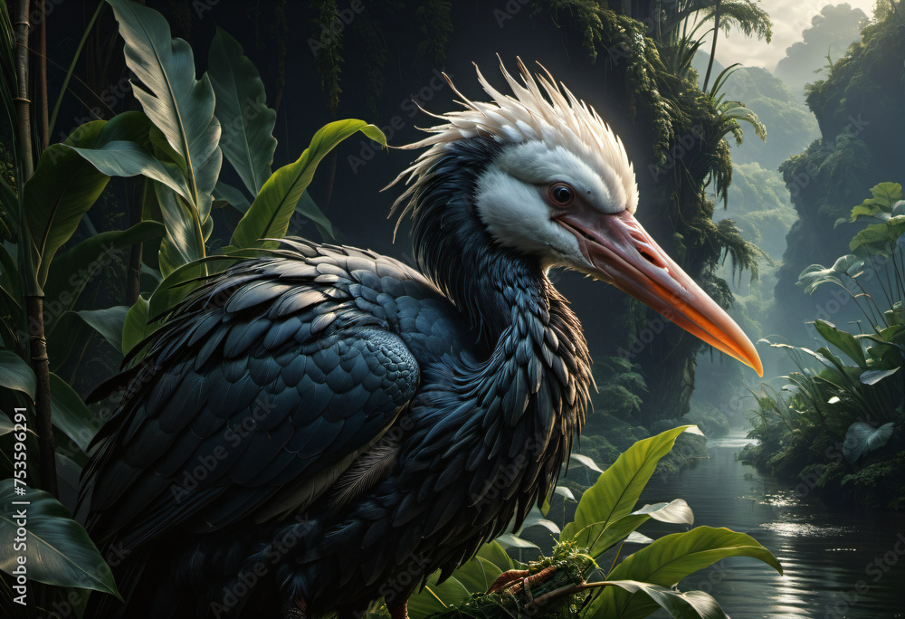 Obraz premium Stork in the forest
