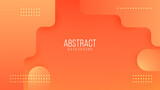 Vibrant orange abstract background with fluid shapes and dotted pattern