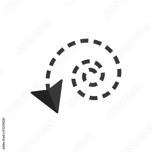 Black arrow pointer cursor, Arrow silhouette icon, Vector element isolated on white.