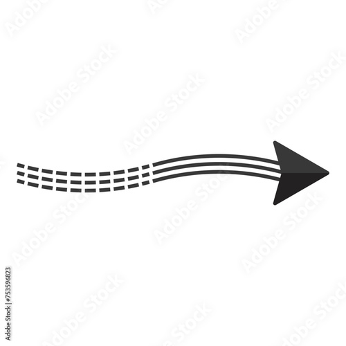 Black arrow pointer cursor, Arrow silhouette icon, Vector element isolated on white.