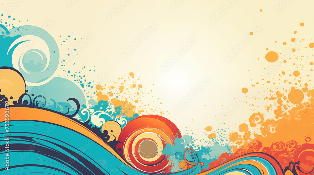 Abstract colorful retro grunge banner with free space Abstract colorful retro grunge banner with free space
