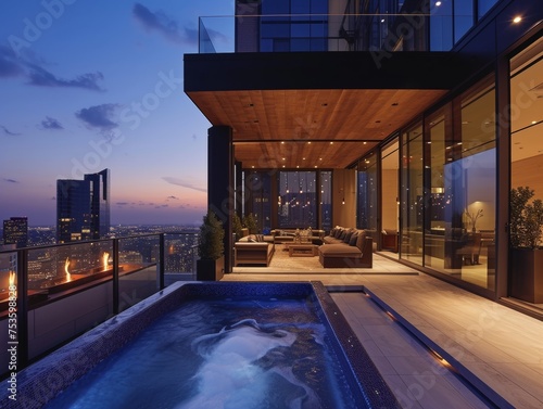A contemporary penthouse perched high above the city streets © Boinah