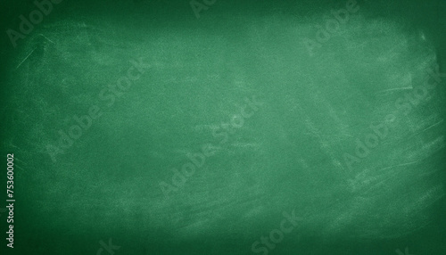 Chalk rubbed out school green chalkboard texture background, empty dark space for text