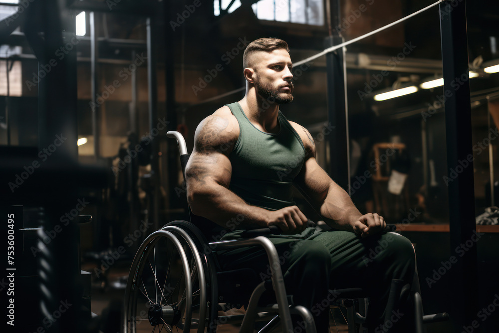 Strong and Fit: A Handsome Male Athlete Exuding Power and Energy during an Intense Gym Workout Strong and Fit: A Handsome Male Athlete Exuding Power and Energy during an Intense Gym Workout