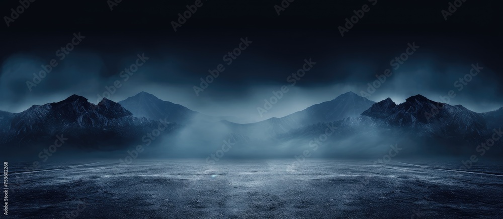 Majestic Dark Mountain Landscape under Foreboding Sky in Wilderness - obrazy, fototapety, plakaty 
