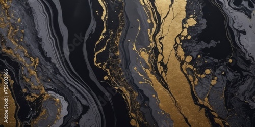marble ink paper texture black grey gold