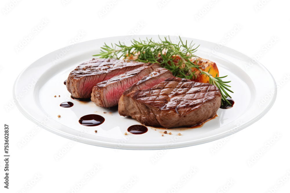 steak on table isolated on white steak on table isolated on white