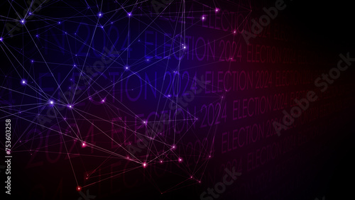 2024 election political backdrop of connected lines and typography symbolizing presidential campaign and voting results