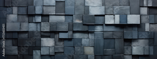 Abstract Geometric Cube Structure on Textured Gray Wall: Modern Art Design © SHOTPRIME STUDIO