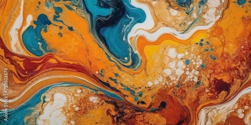 Marble, ink, paint, abstraction. Close-up image. Colorful abstract painting background. Oil paint with a high textured
